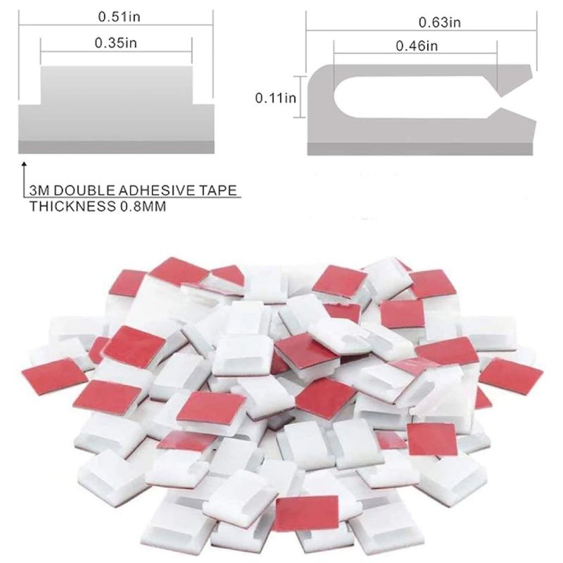 Self-Adhesive Cable Clips . LED Strip Light Mounting Clips